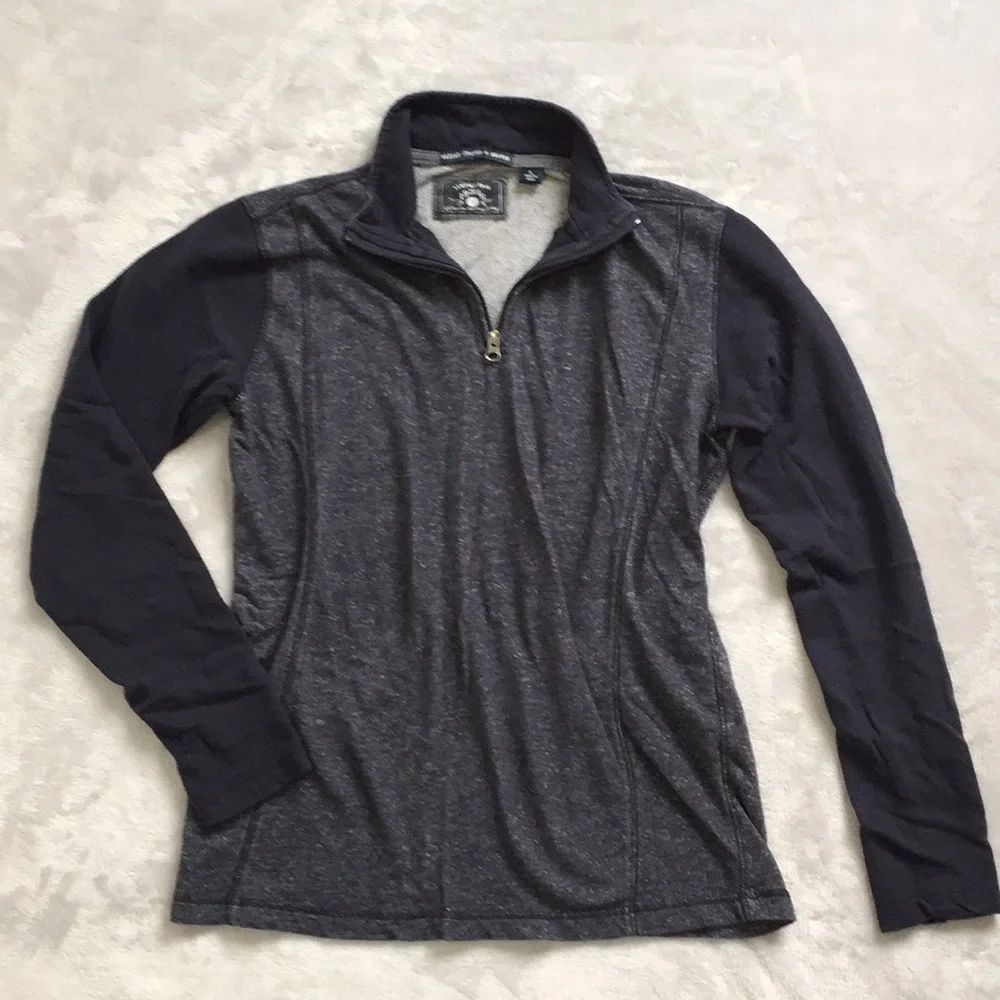 Washed Stoned & Beaten Heathered Knit Sweater QZIP